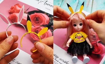 DIY Barbie mini hair band tutorial for children